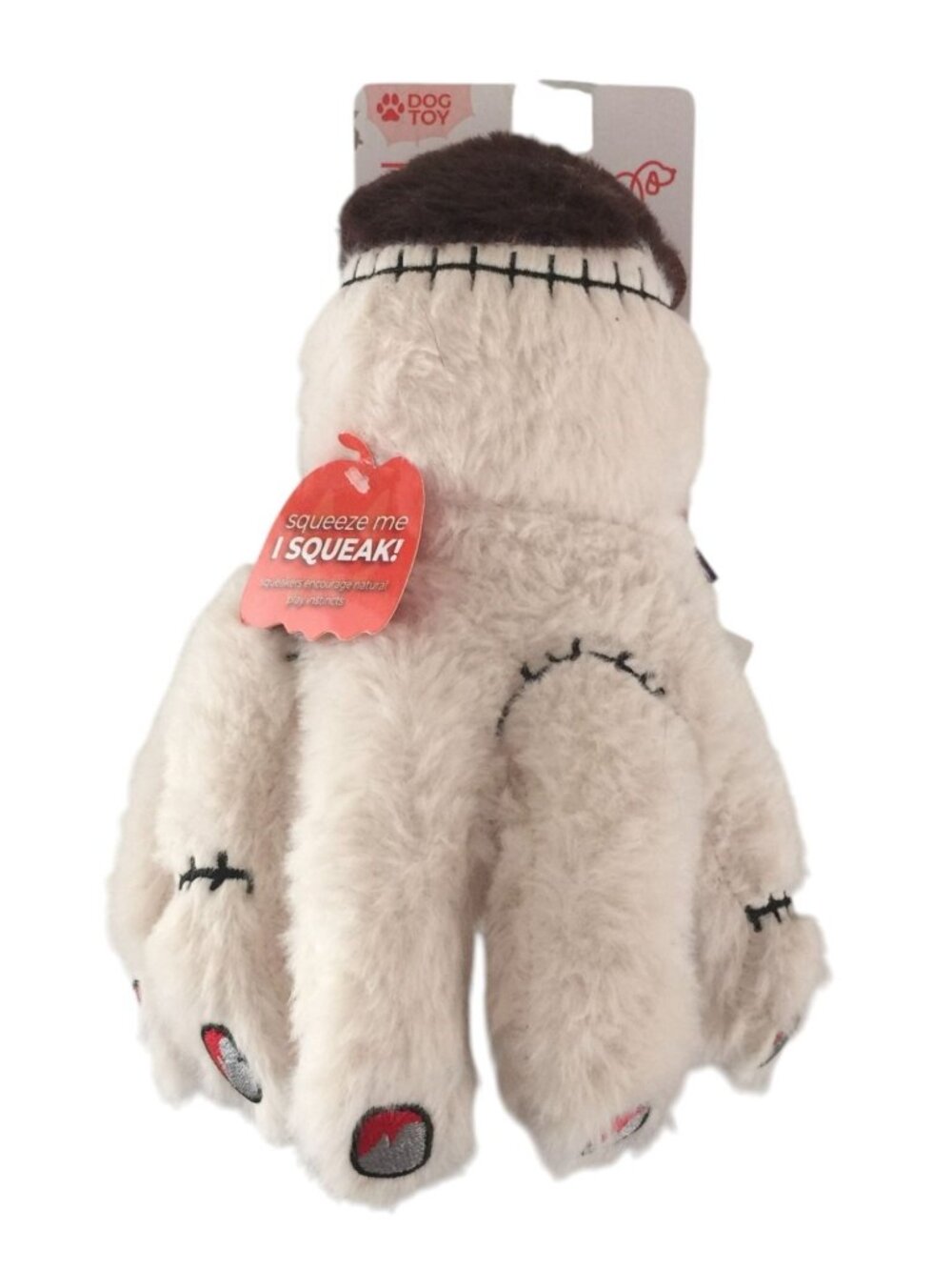 Hand Character Plush Squeak 8" Dog Toy Stitches by Multipet